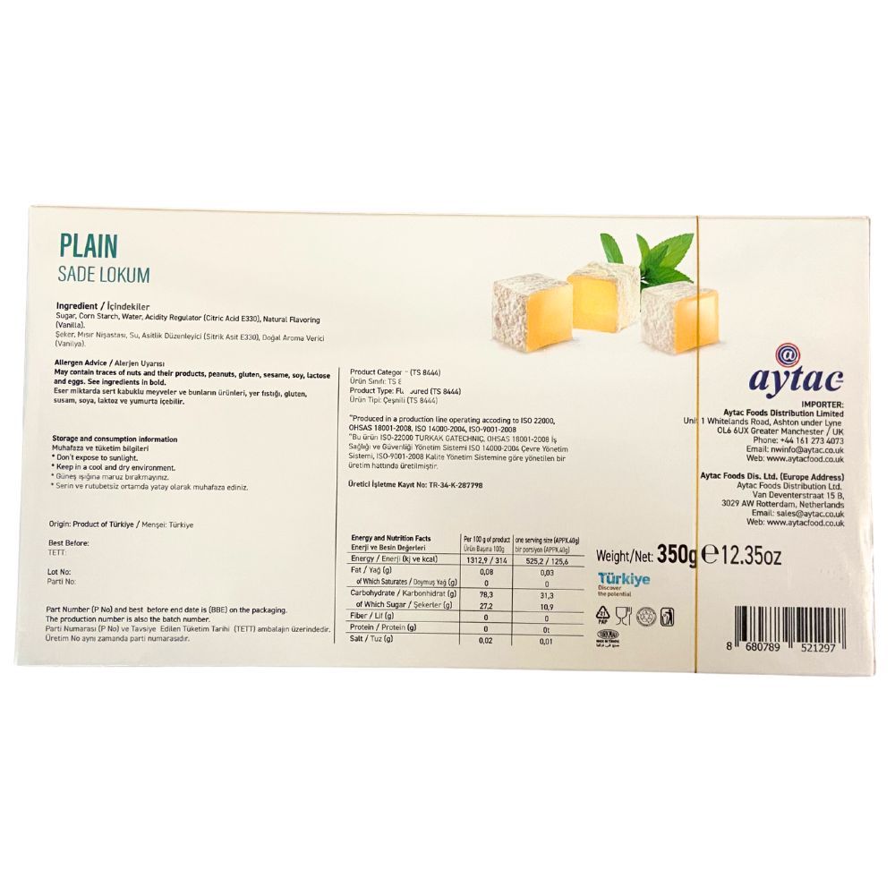 Aytac Turkish Delight Plain 12x350GR