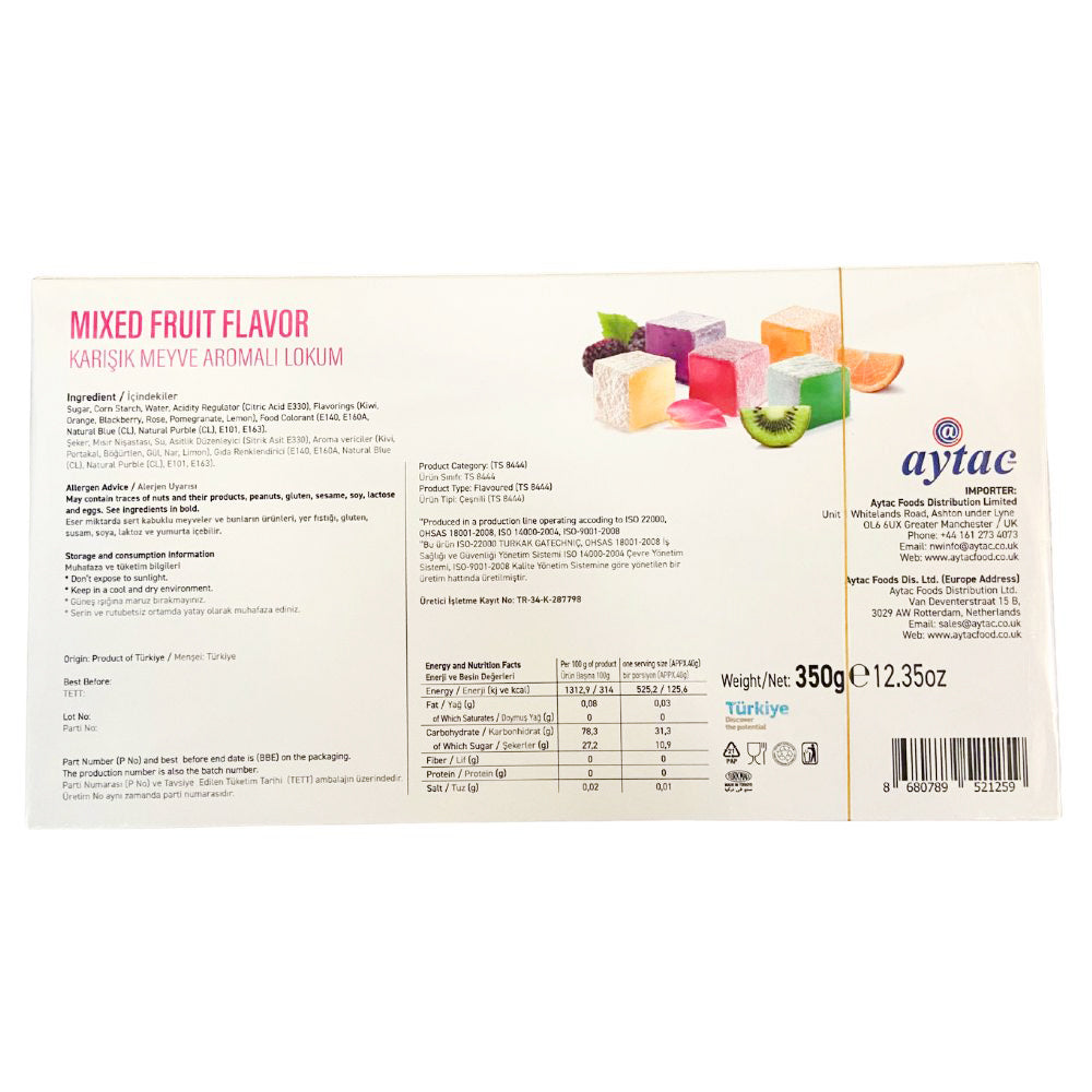 Aytac Turkish Delight Bowl With Fruit 12x350GR