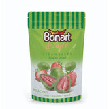 Jm Bonart Dragee White Choc. Coated Freeze Dried Strawberry Bag 80Gr (80GR) x 12 - Aytac Foods Wholesale