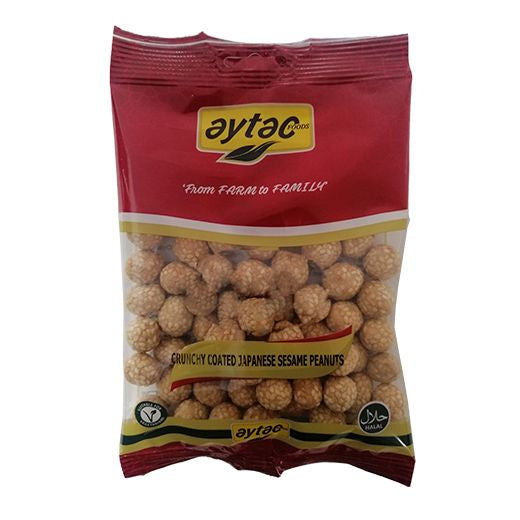 Aytac Crunchy Coated Japanese Sesame Peanuts (Nut Bag) (12x130GR) - Aytac Foods Wholesale