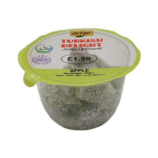 Aytac Turkish Delight Green Apple (Cup) (12x150GR) - Aytac Foods Wholesale