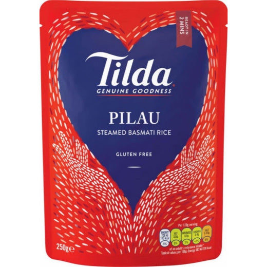 Tilda Coconut Basmati Rice Microwave 250g x 6 (PMP £1.29) - Aytac Foods Wholesale