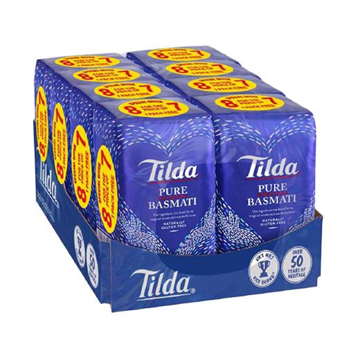 Tilda Pure Basmati Rice 8x1kg (8 for 7 Offer)
