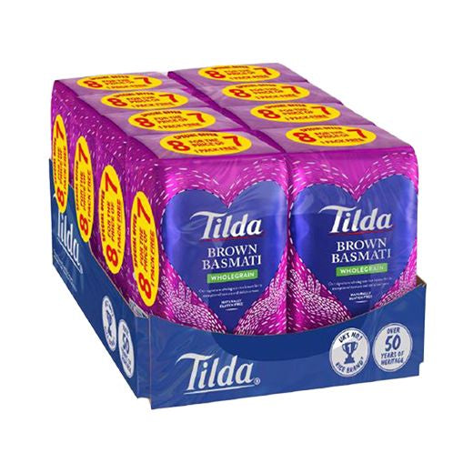 Tilda Brown Basmati 8 For 7 -1Kg (8x1KG) - Aytac Foods Wholesale