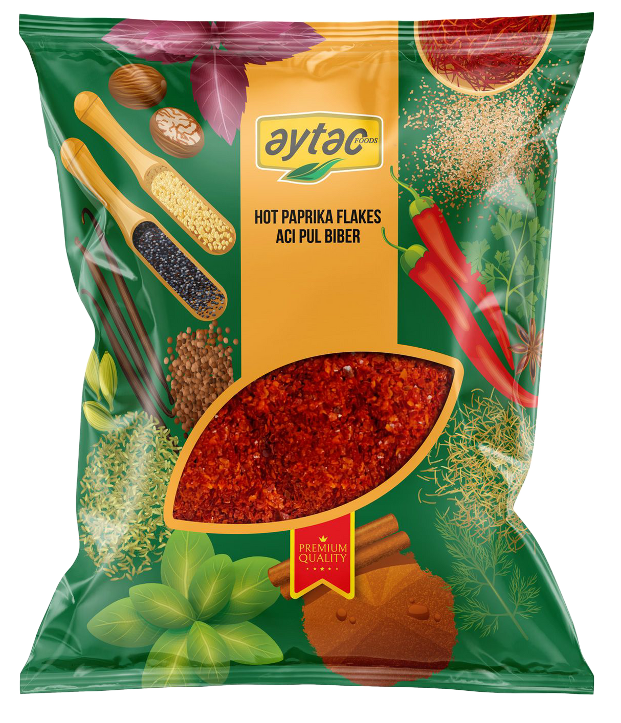 AYTAC SPICE RED PEPPER (PAPRIKA) FLAKES HOT 5*1KG