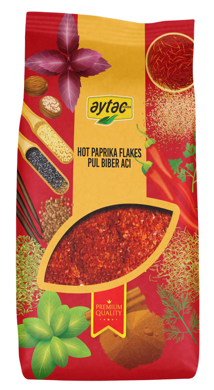 AYTAC SPICE RED PEPPER (PAPRIKA) FLAKES HOT 8*500GR