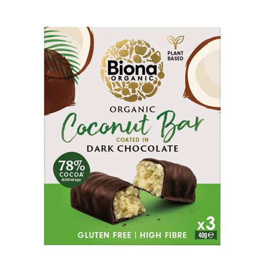 Gd Biona Organic Dark Chocolate Coconut Bar (40g) product image