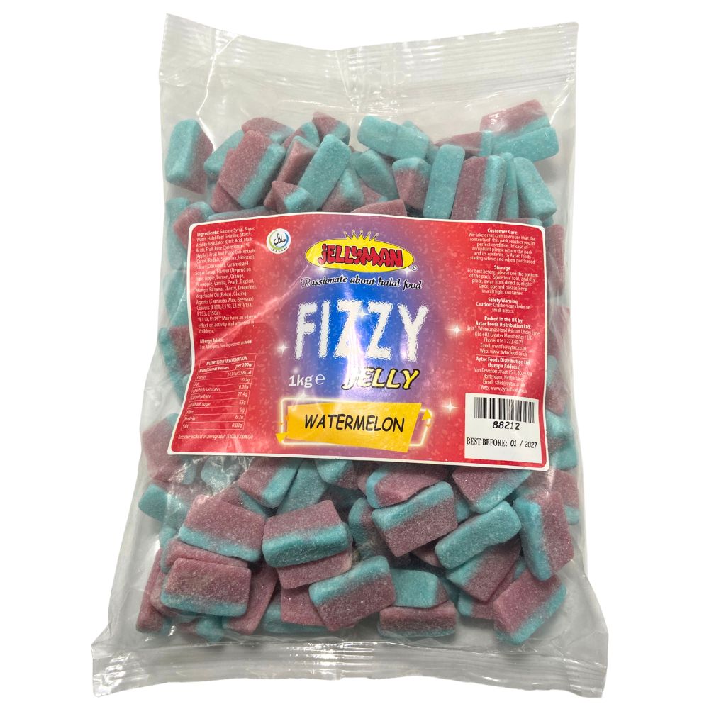 Jellyman Fizzy Watermelon Foam – Bulk Jelly 1kg - (Pack of 12)
