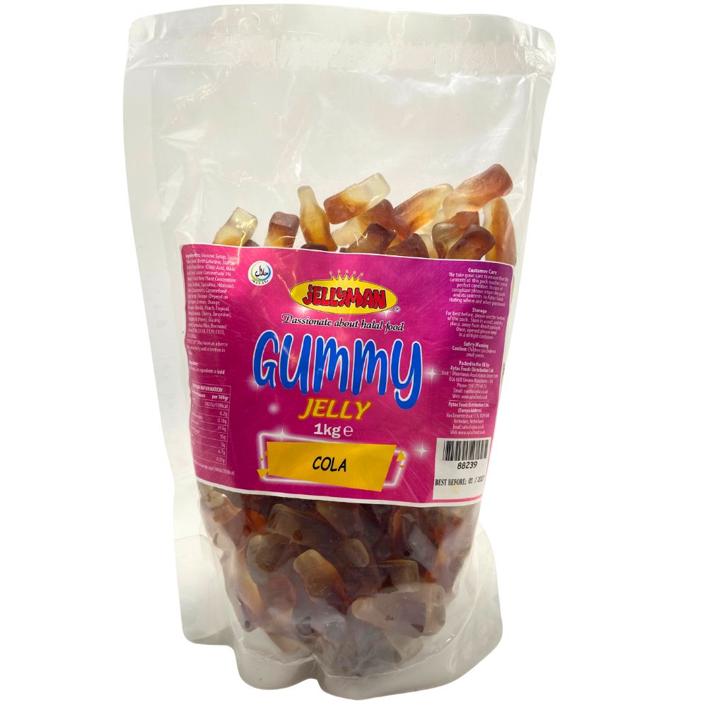 Jellyman Gummy Cola Bottles – Bulk Jelly 1kg - (Pack of 12)