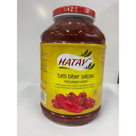 Hatay Pepper Paste Mild (Pet) (Tatli Biber Salcasi) 4.3KG (Pack of 4)