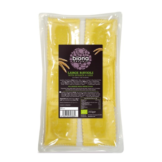Biona Large Ravioli Filled With Spinach & Leek Org (3669) (6X350GR)