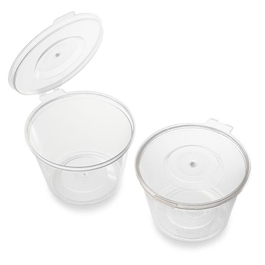 HRD Microfast Round Microwave Portion Pots 113ml/4oz Clear Hinge 10x50pcs