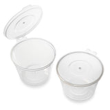HRD Microfast Round Microwave Portion Pots 113ml/4oz Clear Hinge 10x50pcs