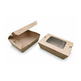 Salad Snack Box With Window ((1200Ml/42Oz) Brown 50PCS (Pack of 4)