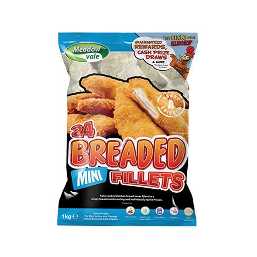 Meadow Vale Breaded Chicken Mini Fillets (40G) 1Kg