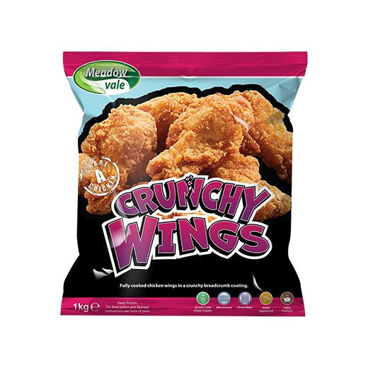 Meadow Vale Crunchy Coated Chicken Wings 1Kg