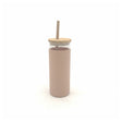 Csm Glass Drinks Bottle With Wooden Straw & Lid 480ml - Various Colours product image