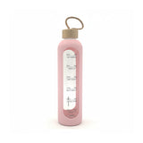 Csm Glass Drinks Bottle With Wooden Lid 1000ml - Pink product image