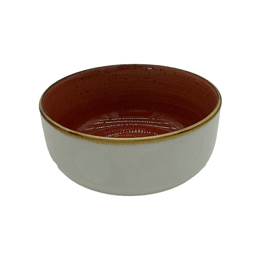 Csm Round Bowl 6Inc - Orange With Brown Rim (1 pcs) product image