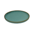 Csm Round Dessert Plate 8Inc - Turquoise Blue With Brown Rim (1 pcs) product image