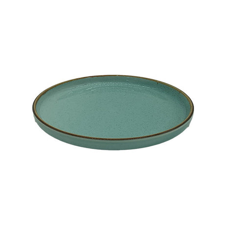 Csm Round Dinner Plate 10Inc - Turquoise Blue With Brown Rim (1 pcs) product image