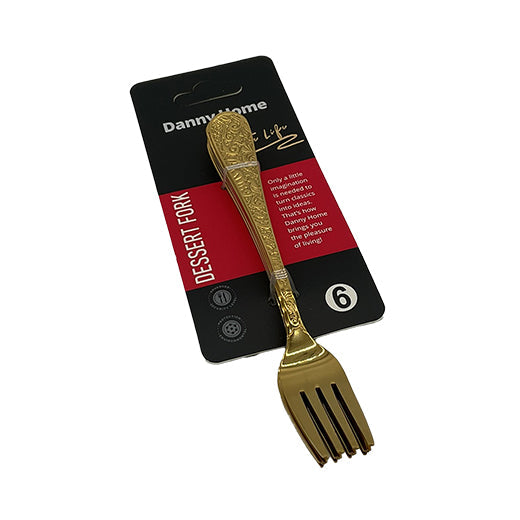 Csm Dessert Fork 6 pcs - Gold Patterned product image