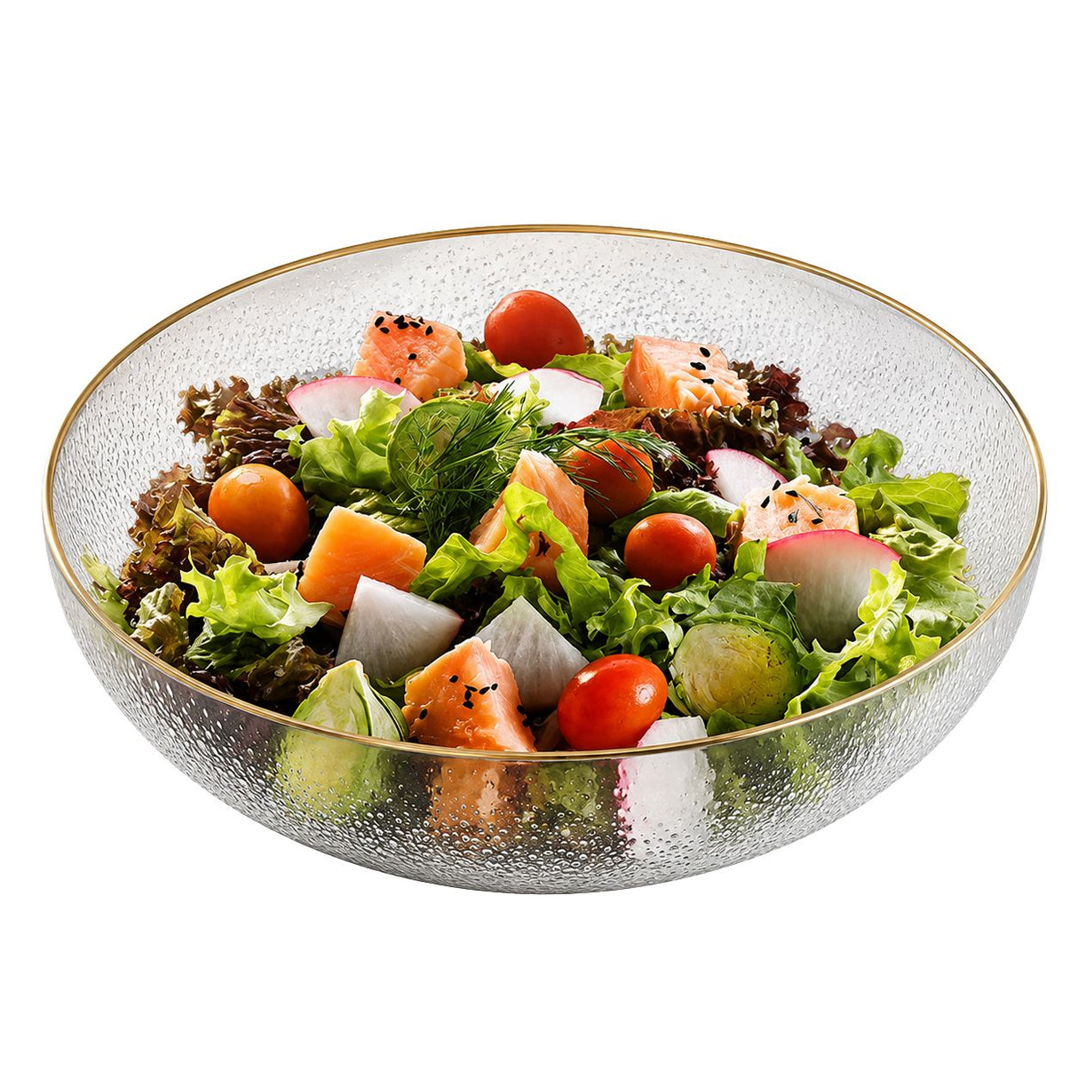 Fecra Olivia Glass Round Salad/Fruit Bowl 24Cm Clear