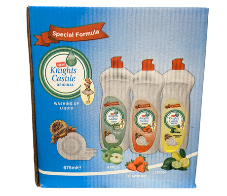 Knights Castle Washing Up Liquid Apple (6X675ML)