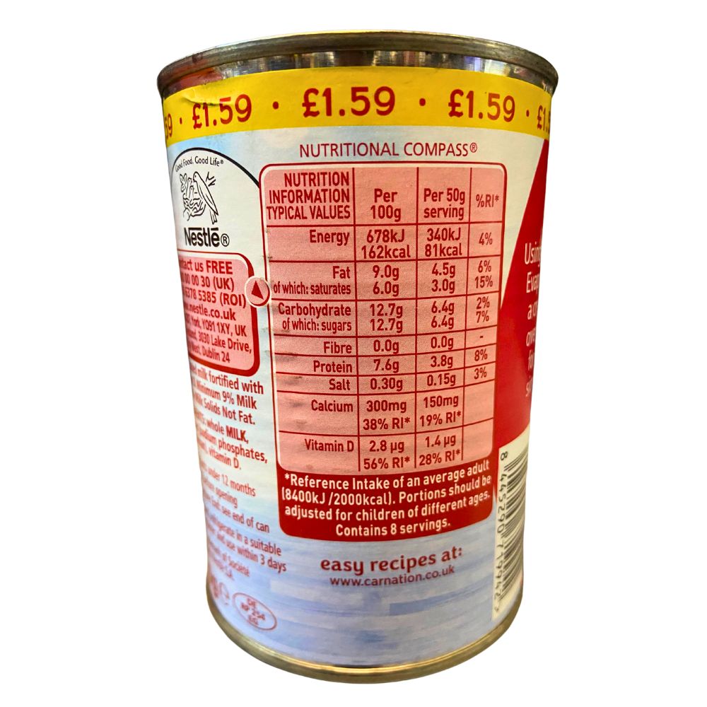 Nestle Carnation Evaporated Milk (12x410 GR)