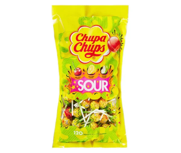 Chupa Chups Sour Lollipops 120pcs (Pack of 1)