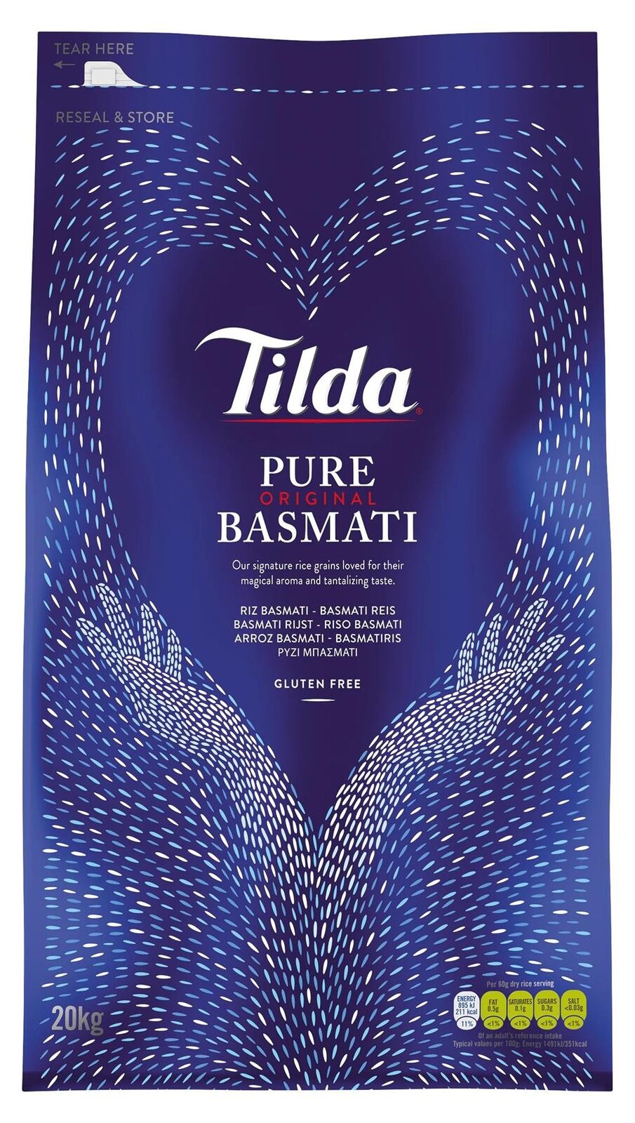 Tilda Pure Basmati Rice 20Kg Extra 10% (20KG) x 1 - Aytac Foods Wholesale