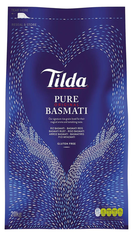 Tilda Pure Basmati Rice 20Kg Extra 10% (20KG) x 1 - Aytac Foods Wholesale