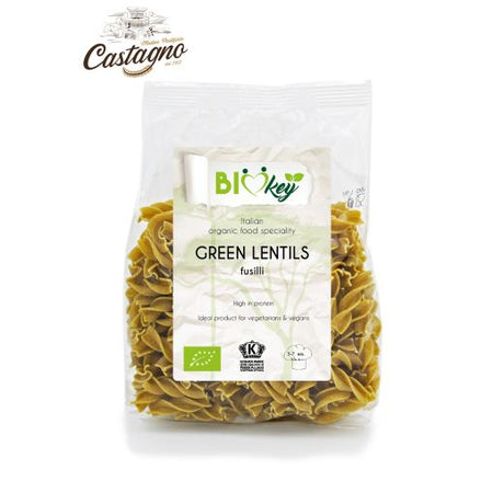 Biokey Org. 100% Green Lentils Fusilli - 250Gr