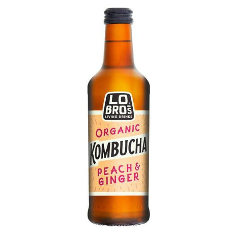 Lo Bros Organic Kombucha -Peach & Ginger - 330Ml