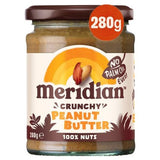 Meridian Peanut Butter Crunchy 100% Nuts - 280Grx6 - Aytac Foods Wholesale