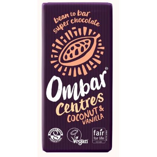 Ombar Coconut & Vanilla Centres Chocolate Bar - 70Gr