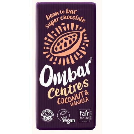 Ombar Coconut & Vanilla Centres Chocolate Bar - 70Gr