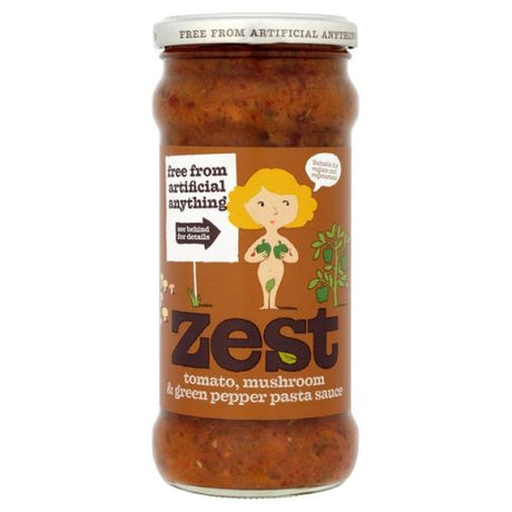 Zest Pasta Sauce With Green Peppers And Mushrooms - 340Gr